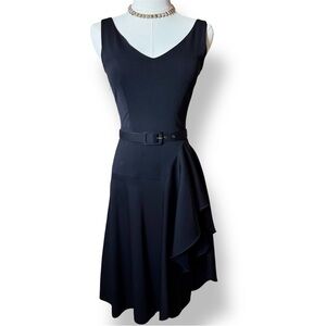 LUCA LUCA Italian Chic Little Black Dress w Belt - Cocktail Dress